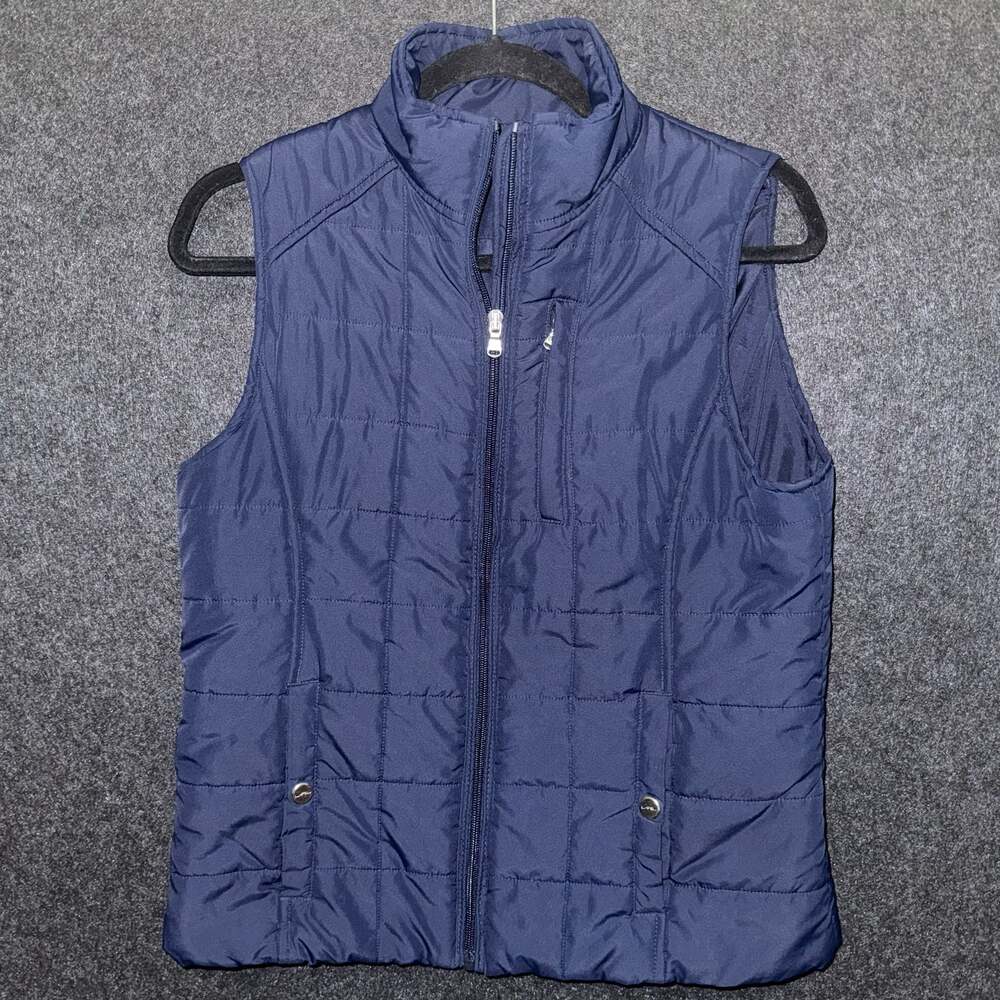 Lauren Ralph Lauren Women's Navy Blue Quilted Full-Zip Puffer Vest